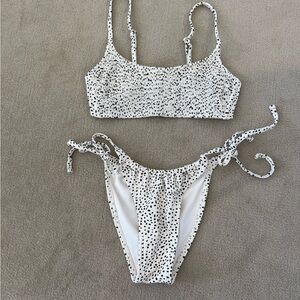 Xhilaration Black and White Dotted Bikini Set